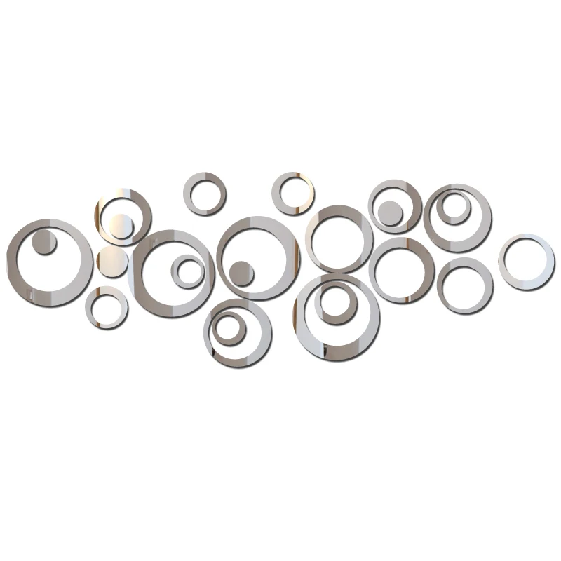 Pegatina gran venta anillo real moderno espejo acrílico 3d pegatinas de pared promoción decoración del hogar decoración de fondo