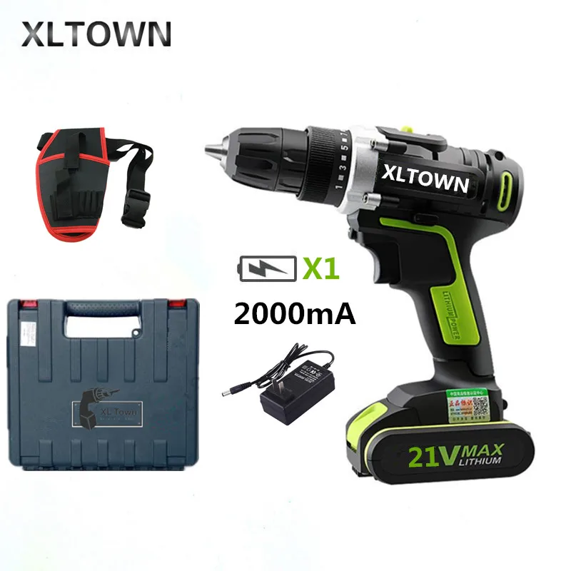 XLTOWN 21 V электрическая отвертка с коробкой литиевая аккумуляторная батарея