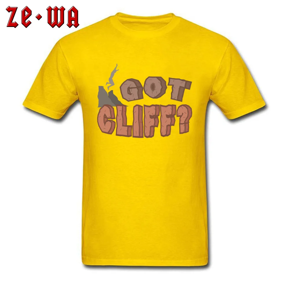 Street Graphic Casual Tops T Shirt Round Collar Lovers Day Pure Cotton Short Sleeve T-Shirt for Men Summer T Shirt Got Cliff Adrenaline Junkie Courage Gift  yellow