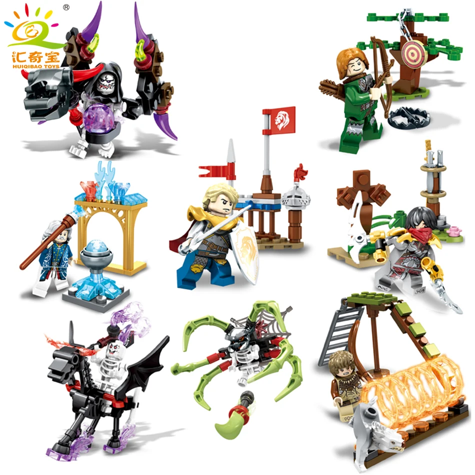 Knight Devil Soldiers Figures Weapons Ghost Tribes Building Blocks Sets Compatible Legoed Skeleton Educational Toys For