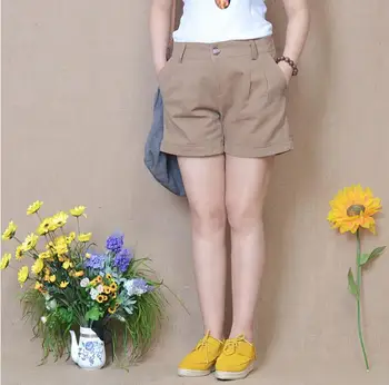 

Summer Cotton Shorts Women Large Size 2XL-4XL Casual Shorts Trouser Female Short Loose High Waist shorts