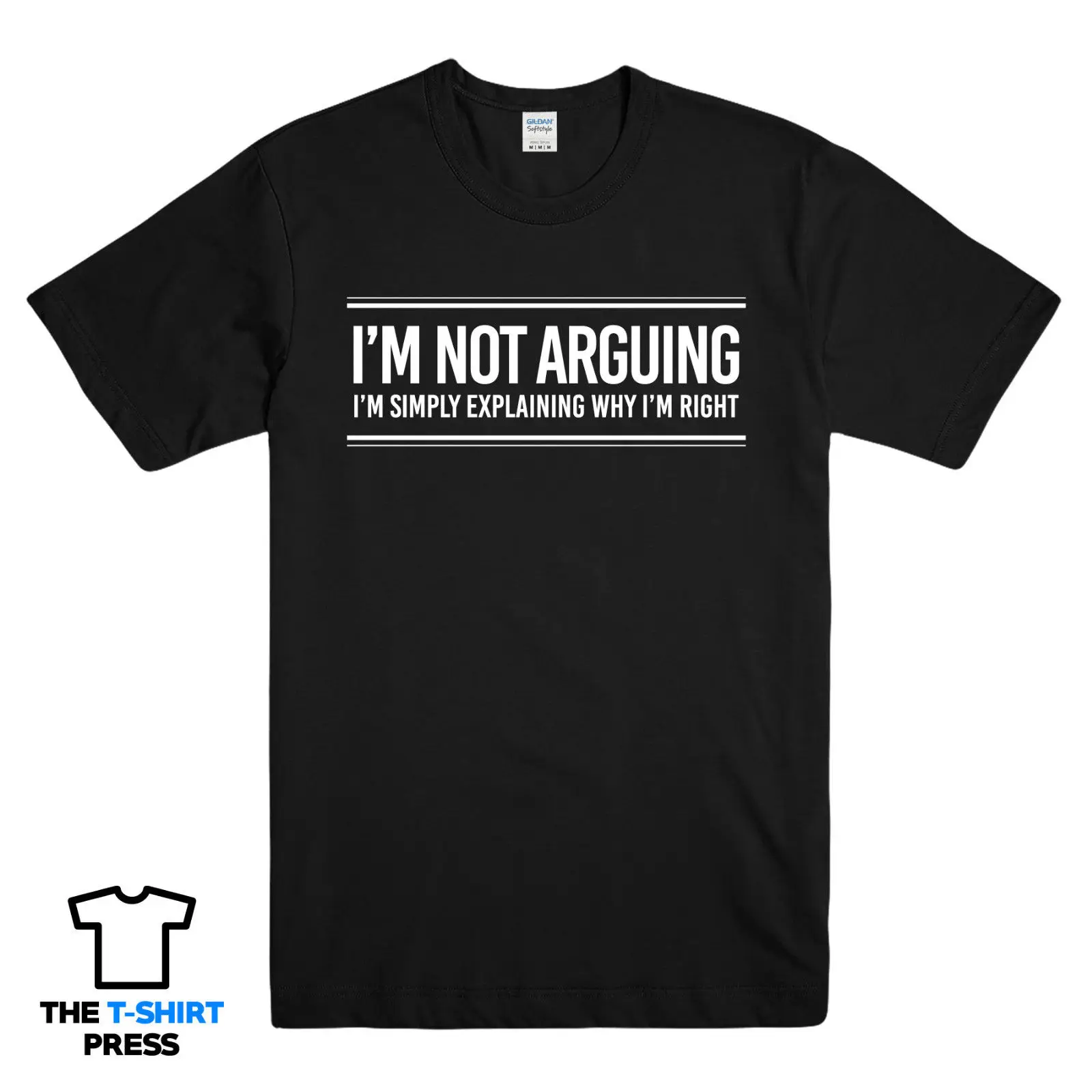I'm Not Arguing Funny Slogan Printed Mens T-Shirt Tee Novelty Gift Black Top Fun Comfortable t shirt hip hop funny tee | Мужская
