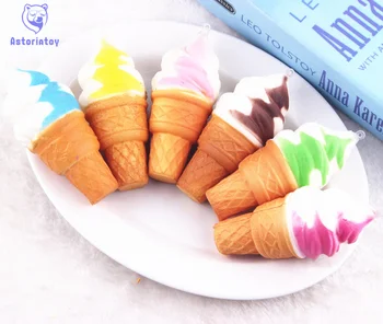 

Slow Rebound Simulation Torch uhoMEY Soft Jumbo Ice cream Bread Squishy Colorful Cones Cellphone Gifts