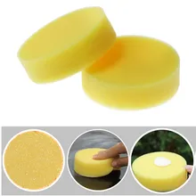 EE поддержка 12 Pcs 3 см Толщина 10 см Диаметр скретч-стойкий Воск Аппликатор автомобильный воск желтый поры полиэстер воском губки XY01
