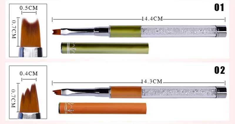 Дизайн ногтей, ручка с кисточкой стразы акриловая ручка резьба для покраски ногтей поли гель Кисти Советы Лайнер аксессуары для маникюра Инструменты