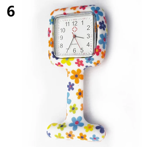 

Women Silicone Square Nurse Watch Clip-on Brooch Pocket Quartz Movement Watch