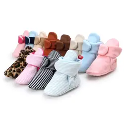 Новая детская обувь новорожденных Cozie из искусственного флиса Bootie зима теплая детская кроватка для новорожденных обувь классический