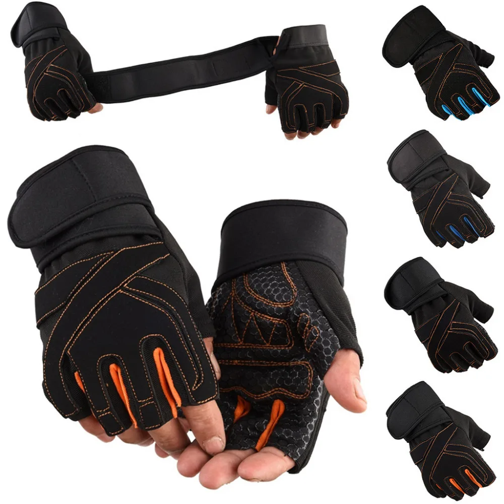 2019 Men and women summer half finger gloves breathable non-slip wear weightlifting sports riding half finger gloves 40M22 (1)