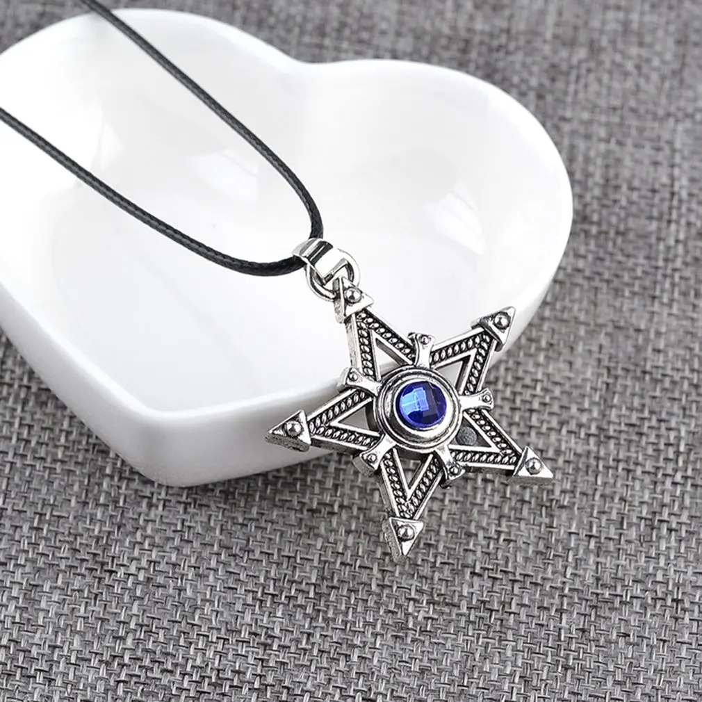 Новый модный Black Rock Shooter пентаграмма горный хрусталь кулон цепочки и ожерелья для