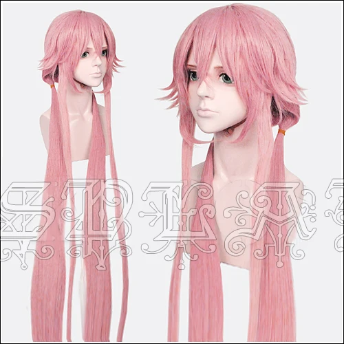 

Anime Future Diary Mirai Nikki Yuno Gasai Cosplay Wigs Long Pink Heat Resistant Synthetic Hair Wig + Wig Cap