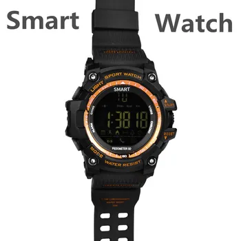 

Outdoors Step Waterproof Digital Smart Watch Men Rubber Bnad Passometer Smart Watch Bracelet Bluetooth Sync Phone Smart Watch 2G
