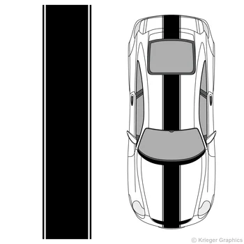

For 1set 718 or 911 Center Racing Stripe Vinyl Decal Kit Car styling