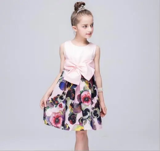 

Nov 11 toddler girl clothing Girl Princess Christmas Dresses Bowknot Sleeveless  Wedding Kids Dress