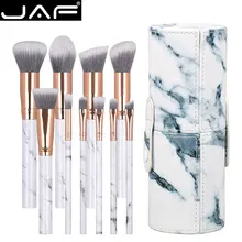 JAF 10 шт мраморные кисти для макияжа с держателем, розовые Золотые кисти для макияжа с держателем, синтетические кисти для макияжа чехол J1024-D