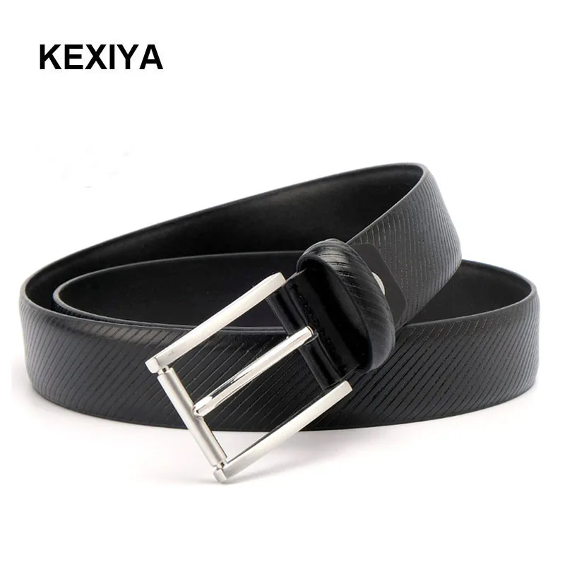 

KEXIYA2017 new men belt striped fashion belt black dark blue dark brown pin buckle style four-color choice men's belt jeans belt