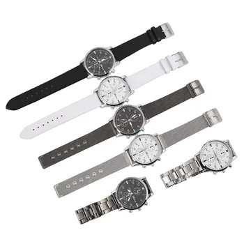 

6PCS Combination Mesh Belt Steel Strip Leather Belt Watch Precision Scale Men's watch Wrist Party decoration suit Dress Watch