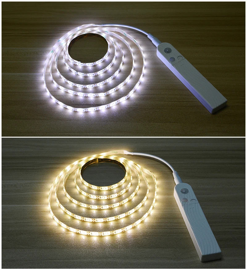 1M 2M 3M PIR Motion Sensor LED Night Light Kitchen Lighting Cupboard Closet Bed Room Wardrobe Stairs Light LED Strip Lamp 5V (11)