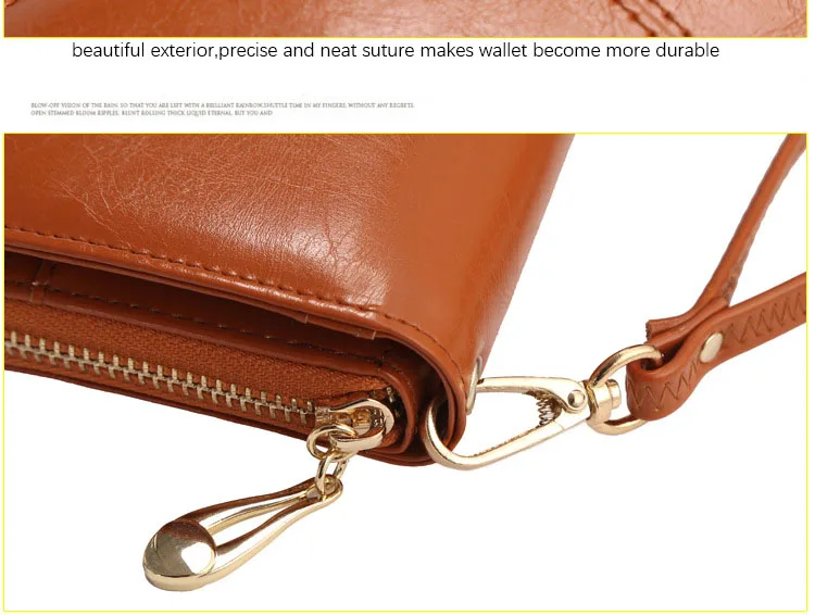 AMONCHY Women Wallets Practical Artificial Leather Female Clutch Wallet Long Zipper Purses (24)