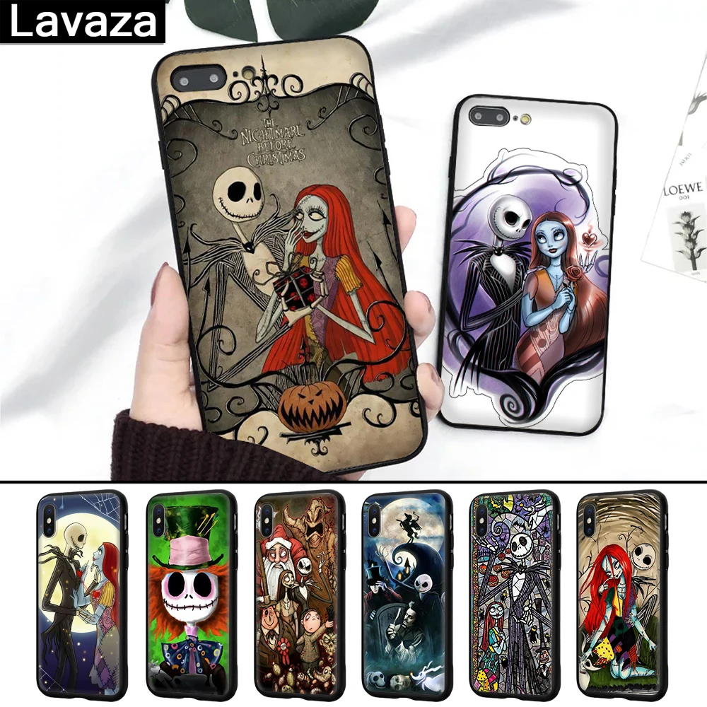 

Lavaza The Nightmare Before Christmas Cartoon Silicone Case for iPhone 5 5S 6 6S 7 8 Plus X XR XS Max