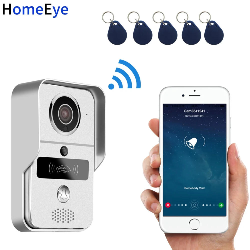 

HomeEye Wireless Video Intercom IP Wifi Door Phone Smart Doorbell Waterproof Support Motion Detection PIR Alarm+RFID Card +POE