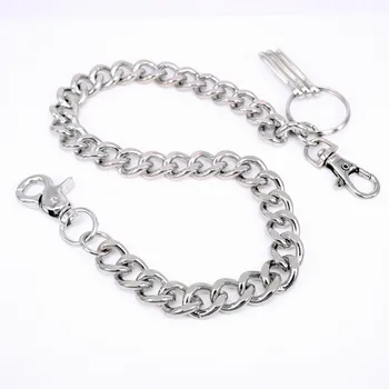 

Fashion Punk Waist Chain Male Pants Chain Men woman Jeans KeyChain Silver Wrapped Belt Rock Punk HipHop Wallet Belt Chain DR76
