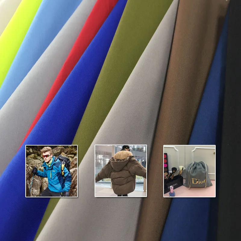 Free Shipping 1*1.5m Waterproof Plain Peach Skin Fabric Pu Outdoor Wear Jacket Fabric Waterproof