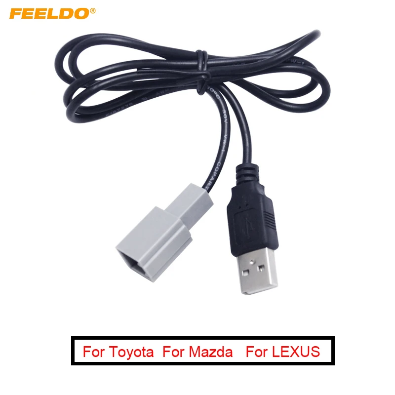 

Автомобильные аудиозапчасти FEELDO 10 шт., гнездовой USB-кабель, адаптер для LEXUS Toyota Camry Reiz RAV4 Mazda CX5 # AM5106