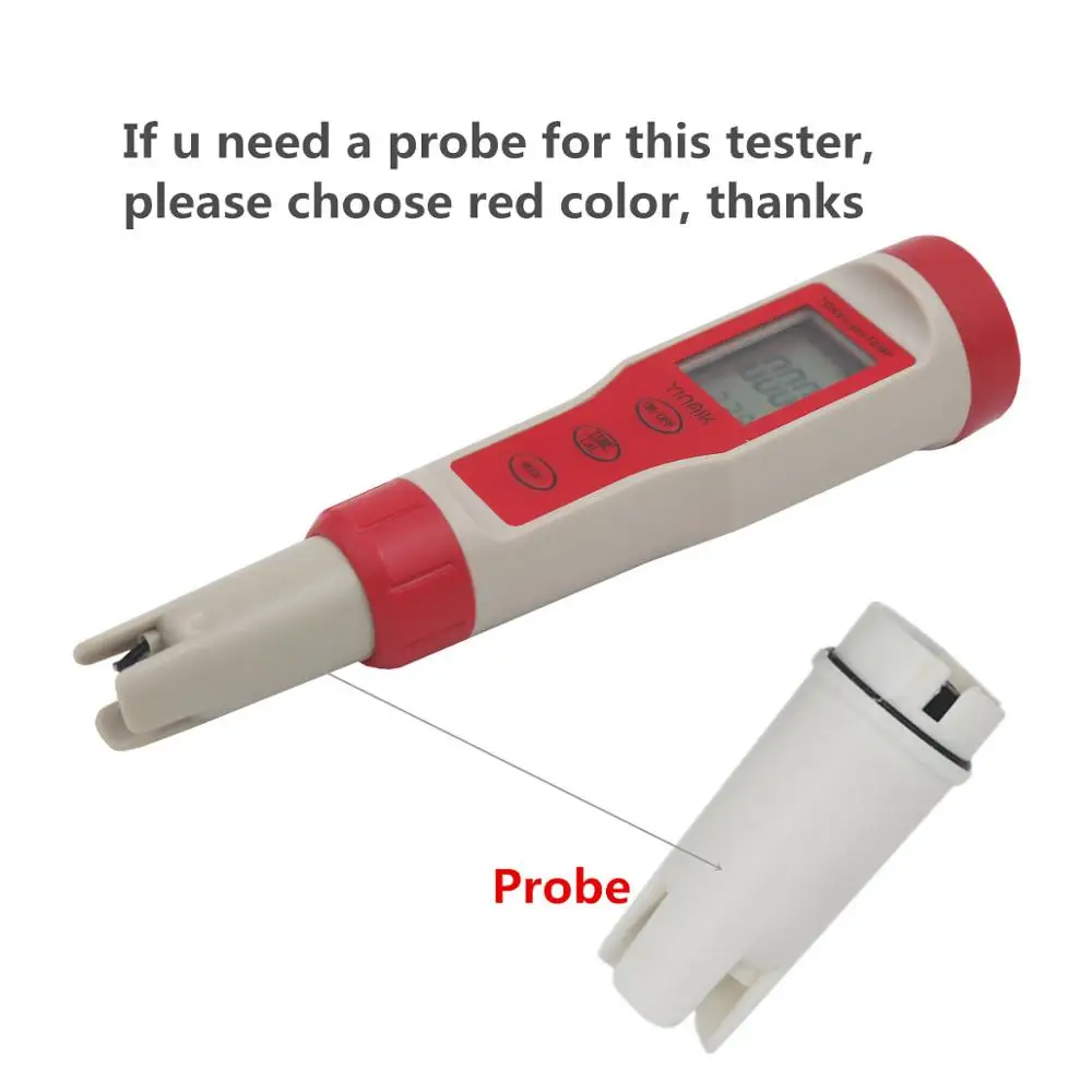 Ph-метр Сменный стеклянный зонд электрод для PH/TDS/EC/измеритель температуры - Цвет: red