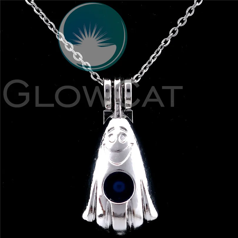 K833 Ghost Beads Cage Perfume Essential Oil Diffuser Pearl Locket Necklace Halloween gifts Jewelry | Украшения и аксессуары