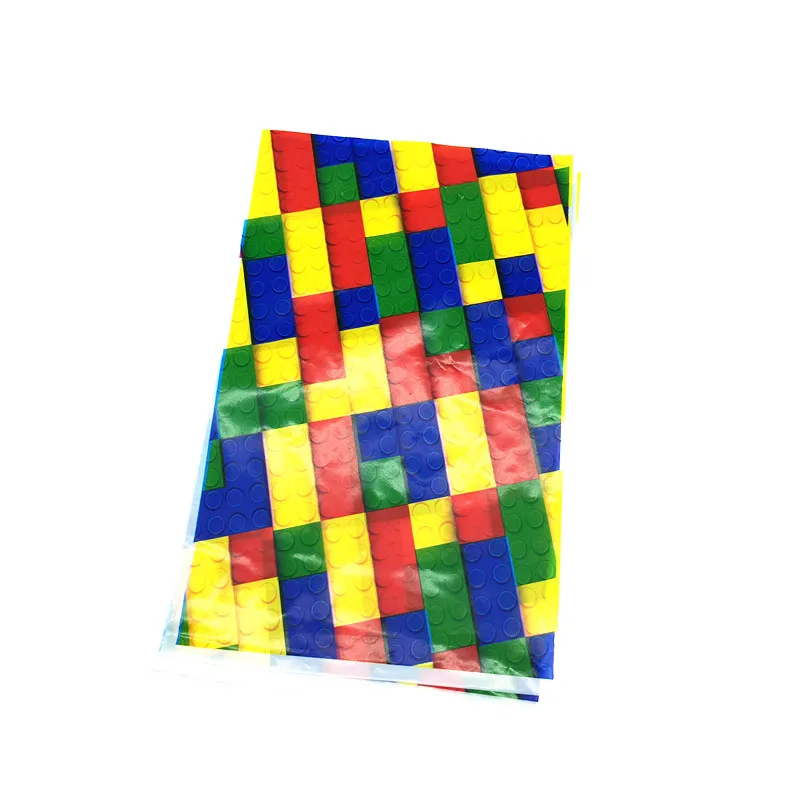 

10pcs/lot Lego Block theme loot bags Lego Block plastic candy bags Lego Block theme birthday party decorations
