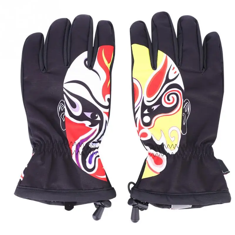 1Pair Ski Glove Polyester Windproof Warm Skiing Snow Gloves Breathable