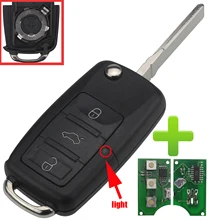 maizhi ID48 chip 433mhz Flip Folding Car Key Shell Case for Volkswagen VW Golf Passat Polo Jetta Touran Bora Sharan 1j0959753ah