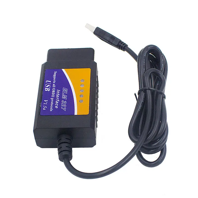 Настоящий 25K80 ELM327 USB пластик OBD2 Авто диагностический инструмент версия V1.5 ELM 327 USB интерфейс OBDII CAN-BUS сканер