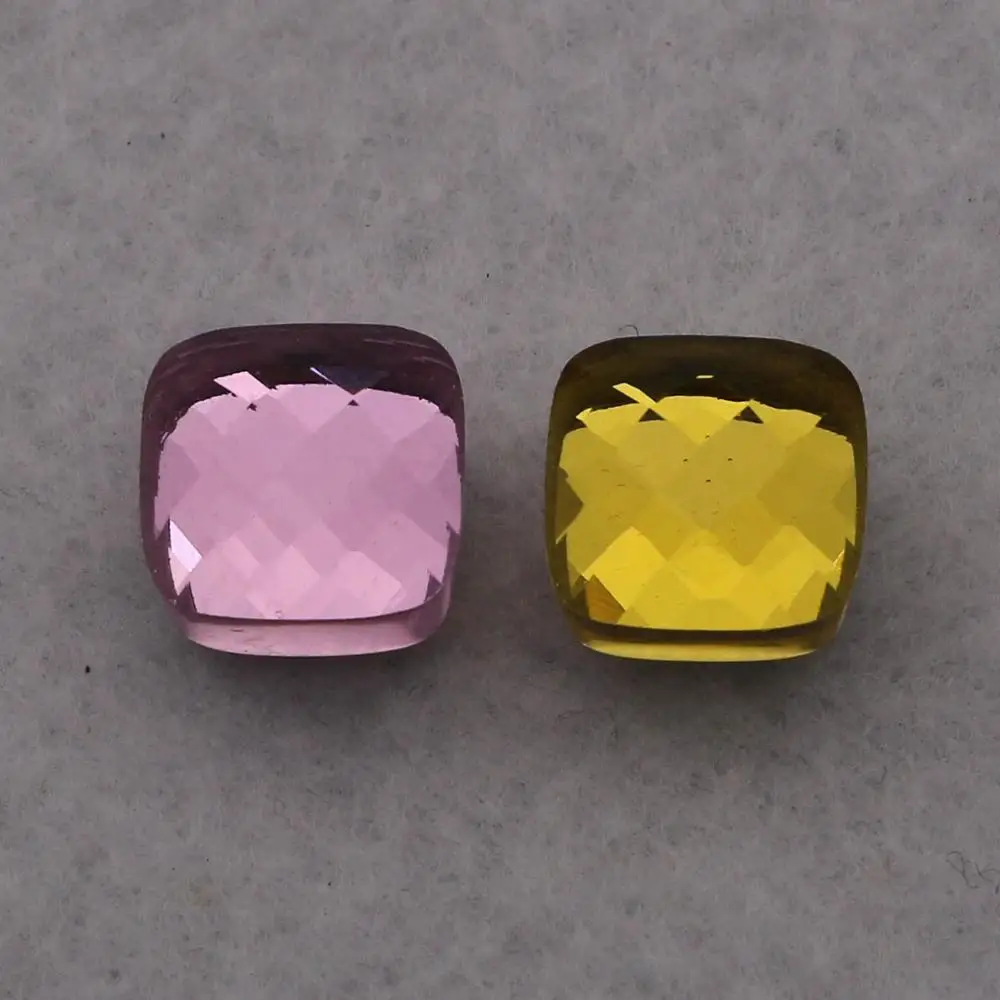 JSBAO 7 сочетание двойное красивое стекло модное кольцо женское Золото Нержавеющая сталь Розовое Фиолетовое Стекло кольцо для женщин ювелирные изделия - Цвет основного камня: Pink Yellow