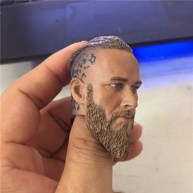 Mnotht 1/6 мужские Viking голова резная модель Трэвис Fimmel мужской непутающиеся вьющиеся