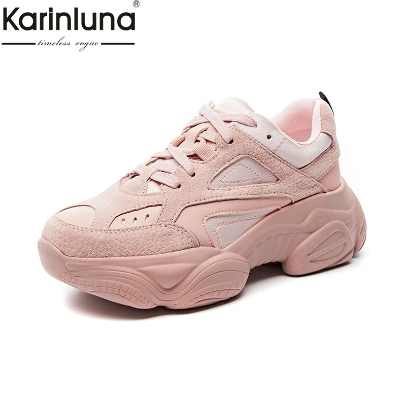 

New Arrivals 2019 High Quality Lace Up Flats Sneakers Woman Shoes Women Shoes Woman Leisure Fashion Chunky Sneakers