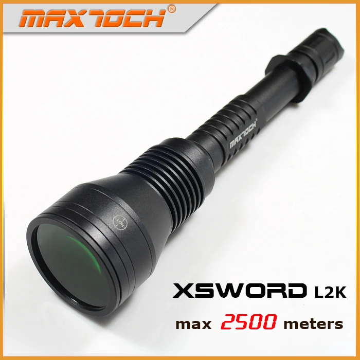

MAXTOCH Xsword L2K 2000 Meters Thrower, 2734 Yards Beam Distance, Free Beam Filter, Ultra Focused Beam Spot Hunt Flashlight