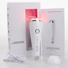 Уход за кожей лица холодной и горячей Молотки Фотон Красота прибор Вибрационный кожи лица-удаление морщин светодиодный свет терапия оборудование по уходу за кожей