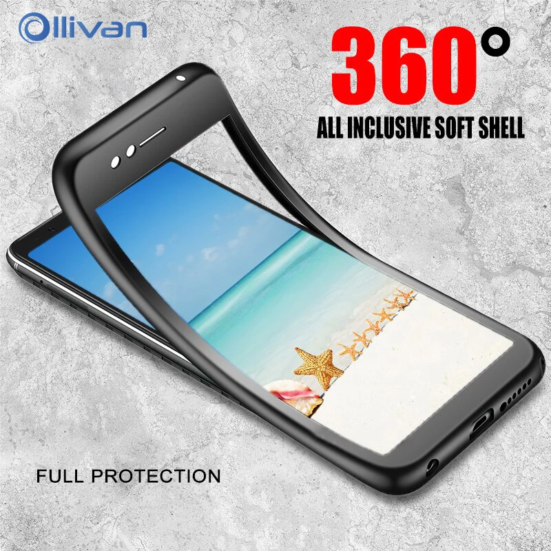 

360 Degree Soft Case For Xiaomi Redmi 5 6 Pro Note 5 4 4X 5A 6A Mi 8 SE Mi A2 A1 5X Soft TPU Case Silicone Protection Cover