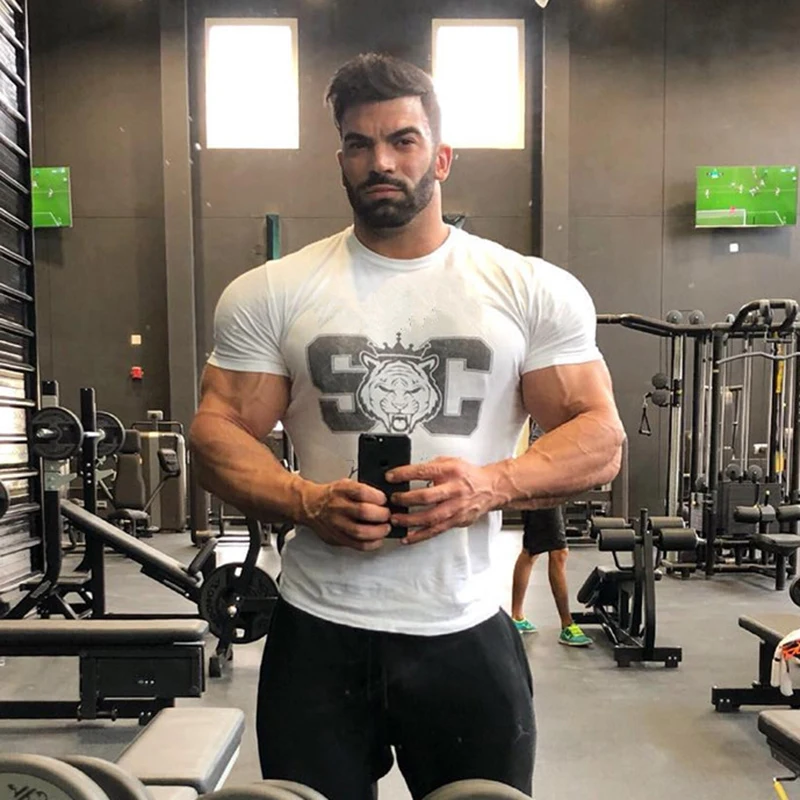 Gym t shirt Men Fitness Short Sleeve Tee Top (10)