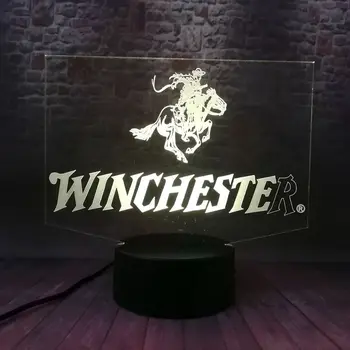 

Winchester LOGO Sign Juguetes 3D Illusion Led 7 Colorful Changing Nightlight Flash Glow Model action & toy figures