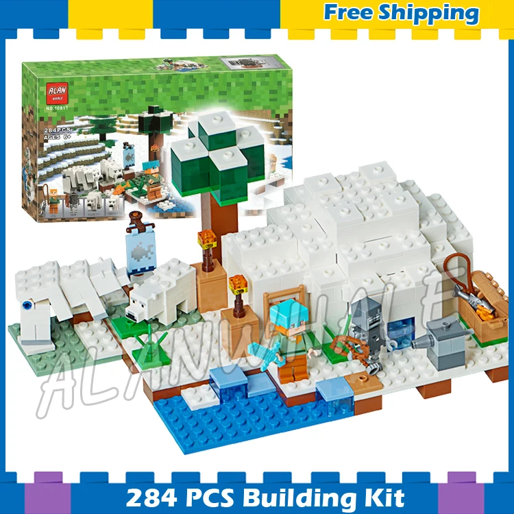 

284pcs My World The Polar Igloo Ice Snow-covered Landscape 10811 Model Building Block Toy Brick Compatible with Lego Minecrafted