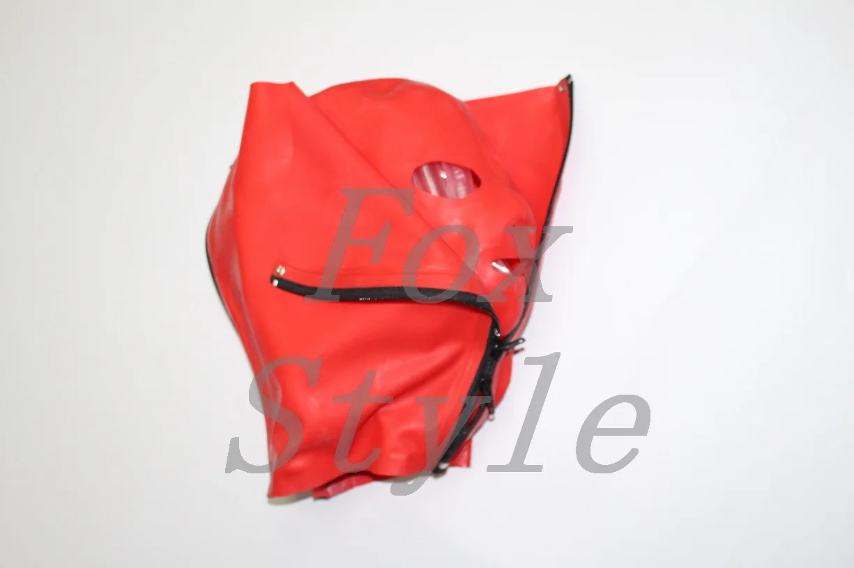 

latex choking mask fetish rubber hood