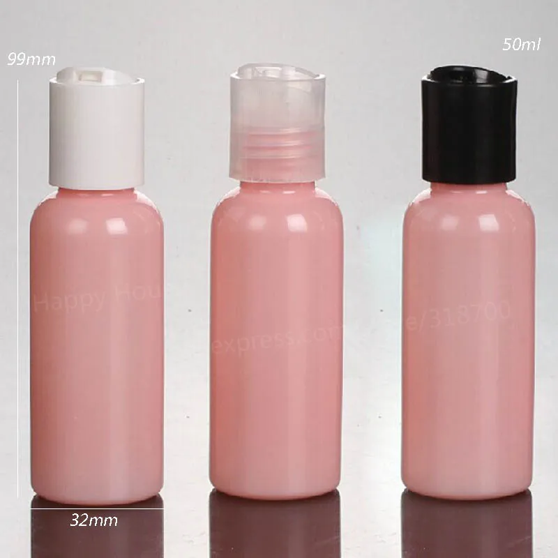 

30 x 50ml Pink New Fashion Pet Bottle With Disk Cap 50cc Cosmetic Cream Packaging