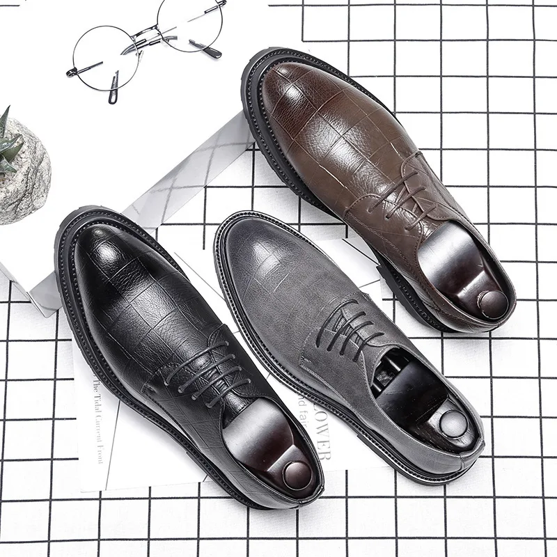 Shoes Man Shoes Business Dress Casual Shoes Man Sharp Wedding Shoes England Leather Shoes Male