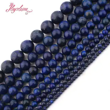 

3,4,6,8,10,12,16mm Round Blue Lapis Lazuli Stone Beads For DIY Necklace Bracelet Jewelry Making Loose Strand 15" Free Shipping