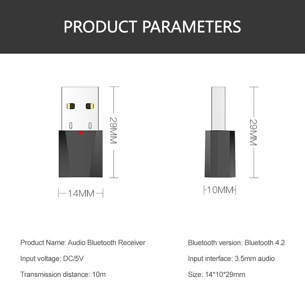 Kebidumei беспроводная гарнитура Bluetooth V4.2 адаптер USB аудио стерео приемник донгл