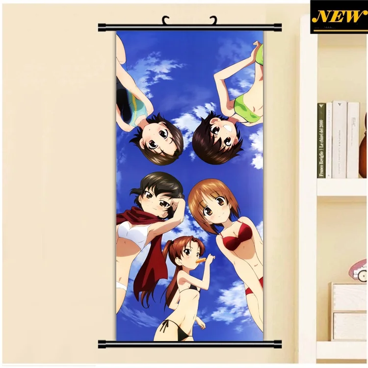 Девушки унд панзер Anglerfish Miho Saori Hana Yukari Mako мультфильм аниме стены прокрутки