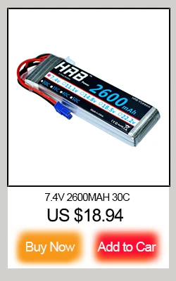 HRB Lipo 2S графеновая батарея 7,4 V 5000mAh 100C Max 200C высокая скорость разрядки для автомобиля вертолета квадрокоптера грузовика лодки