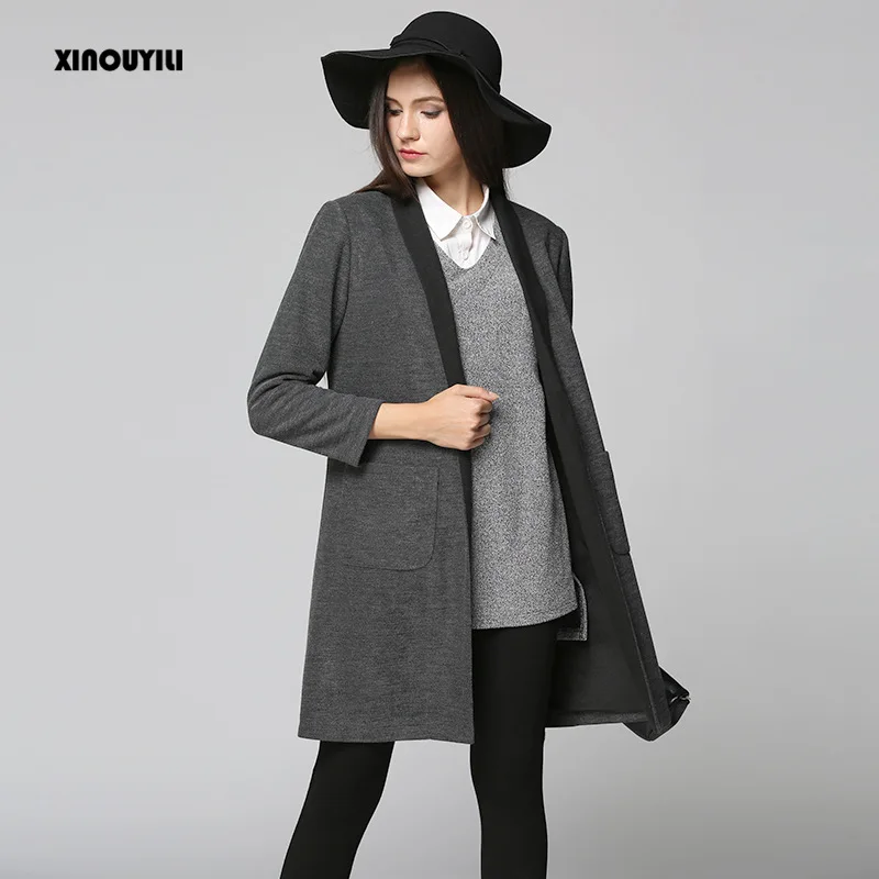 

long sleeve plus size winter coat women 2016 autumn and winter women's new long cardigan casaco feminino